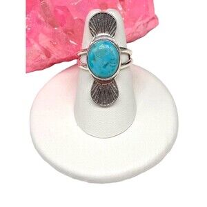 Kingman Mohave Turquoise Ring Size 6.5 Solid 925 Sterling Silver